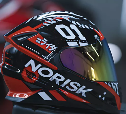 Capacete Norisk FF302 Soul Tokyo Vermelho (Viseira Solar) + VISEIRA BRINDE